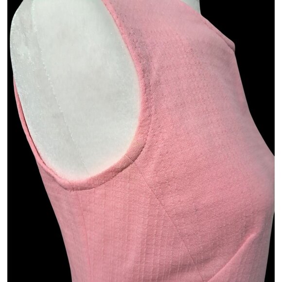 VIntage PInk Barbiecore Dress Sleeveless Mod Go Go Handmade Polyester 60s - Picture 9 of 9